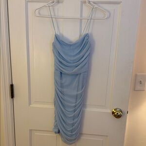 Princess Polly Light Blue Draped Mini Dress